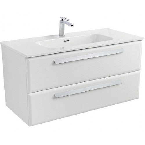Cezares Тумба с раковиной Eco Cer-N 100 bianco opaco CZR-8095-100 ручки сатин