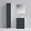 Am.Pm Тумба с раковиной Gem S 60 графит матовый, напольная, с 3 ящиками