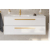 Cezares Тумба с раковиной Eco Cer-N 120 L bianco lucido CZR-8095-120-L ручки сатиновое золото