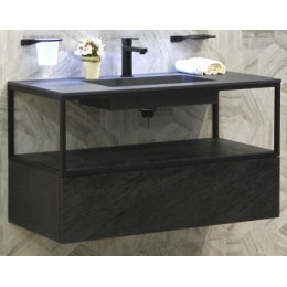 Cezares Тумба и каркас с раковиной Cadro 120 Nero