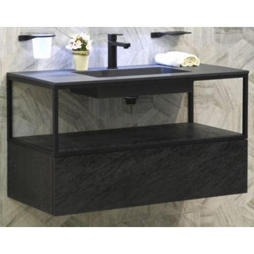Cezares Тумба и каркас с раковиной Cadro 120 Nero