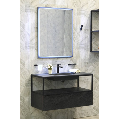 Cezares Тумба и каркас с раковиной Cadro 120 Nero
