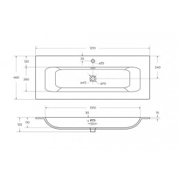 Cezares Тумба с раковиной Eco Cer-N 120 sapfiro CZR-8073-120 ручки чёрные