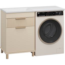 Brevita Тумба с раковиной Enfida 120 L Гавана под стиральную машину с б/к бежевая