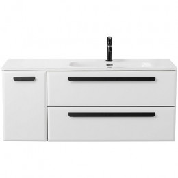 Cezares Тумба с раковиной Eco Cer-N 120-1 R bianco lucido CZR-8095-120-R ручки матовые чёрные