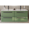 Cezares Тумба с раковиной Eco Cer-N 120 с 4 ящиками фисташковый софт CZR-8073-120-2 ручки матовые чёрные