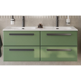 Cezares Тумба с раковиной Eco Cer-N 120 с 4 ящиками фисташковый софт CZR-8073-120-2 ручки матовые чёрные