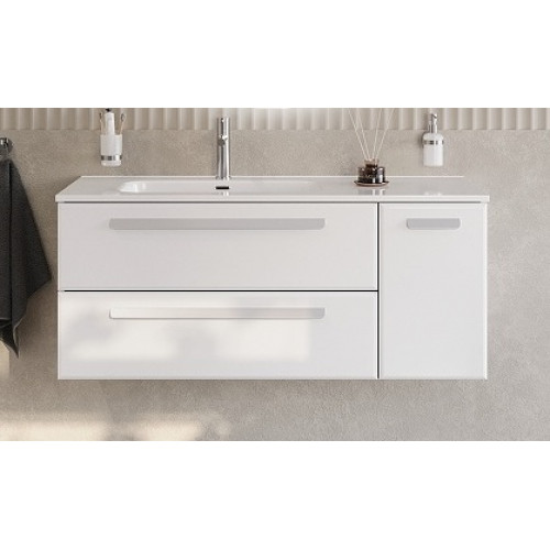 Cezares Тумба с раковиной Eco Cer-N 120-1 L bianco lucido CZR-8095-120-L ручки сатин