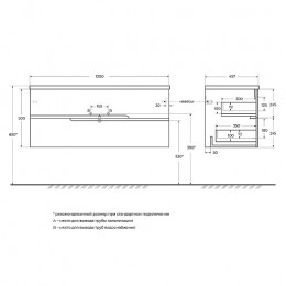Cezares Тумба с раковиной Duet-N 120 подвесная CZR-8095-120 фисташковый софт