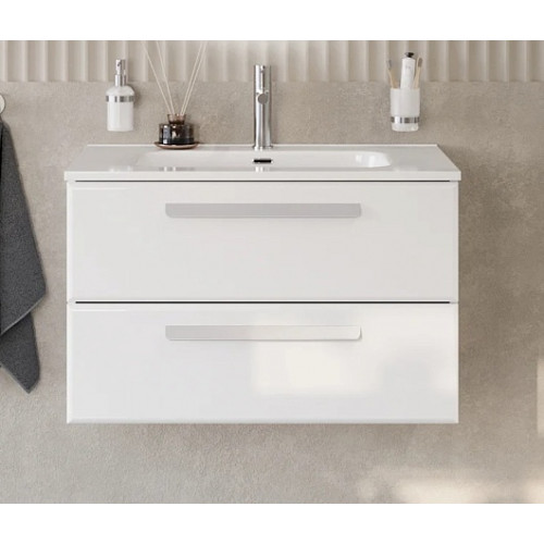 Cezares Тумба с раковиной Eco Cer-N 80 bianco lucido CZR-8095-80 ручки сатин