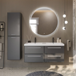 Cezares Тумба с раковиной Eco 120 с 4 ящиками grafito ручки серые