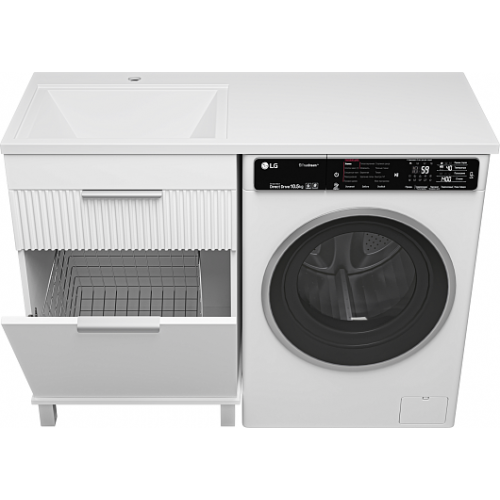 Brevita Тумба с раковиной Enfida 120 L Гавана под стиральную машину с б/к белая