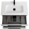 Cezares Тумба с раковиной Eco Cer-N 80 bianco lucido CZR-8095-80 ручки чёрные
