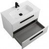Cezares Тумба с раковиной Eco Cer-N 80 bianco lucido CZR-8095-80 ручки чёрные