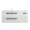 Cezares Тумба с раковиной Eco Cer-N 120-1 L bianco lucido CZR-8095-120-L ручки чёрные