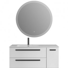 Cezares Тумба с раковиной Eco Cer-N 120-1 L bianco lucido CZR-8095-120-L ручки чёрные