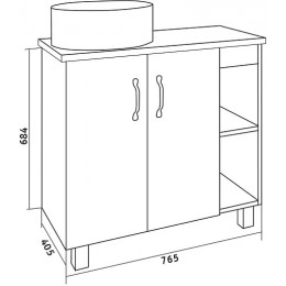 Grossman Тумба с раковиной Флай 80 GR-3016 дуб сонома/серая