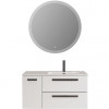 Cezares Тумба с раковиной Eco Cer-N 100-1 R bianco lucido CZR-8095-100-R ручки матовые чёрные