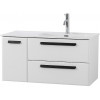Cezares Тумба с раковиной Eco Cer-N 100-1 R bianco lucido CZR-8095-100-R ручки матовые чёрные