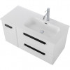 Cezares Тумба с раковиной Eco Cer-N 100-1 R bianco lucido CZR-8095-100-R ручки матовые чёрные