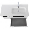 Cezares Тумба с раковиной Eco Cer-N 100-1 R bianco lucido CZR-8095-100-R ручки матовые чёрные