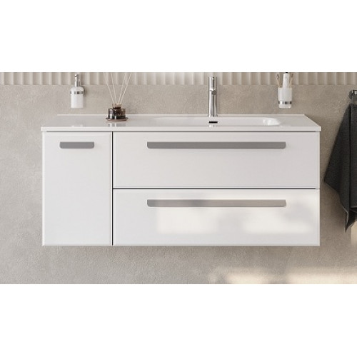 Cezares Тумба с раковиной Eco Cer-N 120-1 R bianco lucido CZR-8095-120-R ручки серые