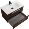 Cezares Тумба с раковиной Eco Cer-N 80 орех шоколад софт  CZR-8095-80 ручки серые