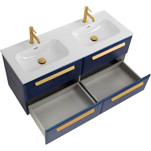 Cezares Тумба с раковиной Eco Cer-N 120 с 4 ящиками sapfiro CZR-8073-120-2 ручки сатиновое золото
