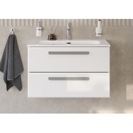 Cezares Тумба с раковиной Eco Cer-N 80 bianco opaco CZR-8073-80 ручки серые