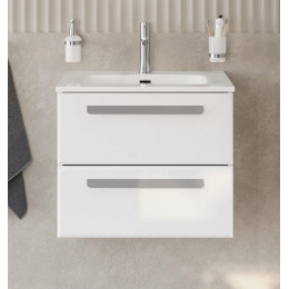 Cezares Тумба с раковиной Eco Cer-N 60 bianco opaco CZR-8073-60 ручки серые