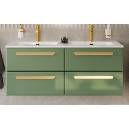 Cezares Тумба с раковиной Eco Cer-N 120 с 4 ящиками фисташковый софт CZR-8073-120-2 ручки сатиновое золото