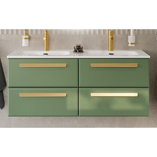 Cezares Тумба с раковиной Eco Cer-N 120 с 4 ящиками фисташковый софт CZR-8073-120-2 ручки сатиновое золото