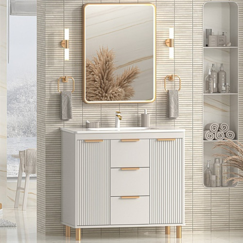 Brevita Тумба с раковиной Risacca Crema 90 серая