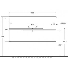 Cezares Тумба с раковиной Duet-N 100 подвесная CZR-8095-100 фисташковый софт