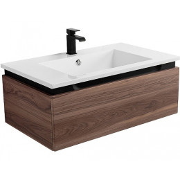 Cezares Тумба с раковиной Slider 80 подвесная дымчатый орех