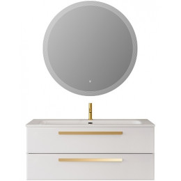 Cezares Тумба с раковиной Eco Cer-N 120 bianco opaco CZR-8073-120 ручки сатиновое золото