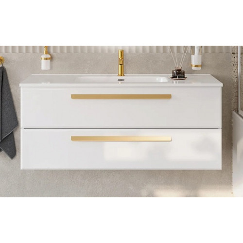 Cezares Тумба с раковиной Eco Cer-N 120 bianco opaco CZR-8095-120 ручки сатиновое золото