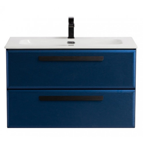 Cezares Тумба с раковиной Eco Cer-N 80 sapfiro CZR-8073-80 ручки матовые чёрные