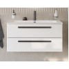 Cezares Тумба с раковиной Eco Cer-N 100 bianco opaco CZR-8073-100 ручки чёрные