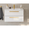 Cezares Тумба с раковиной Eco Cer-N 80 bianco lucido CZR-8095-80 ручки сатиновое золото