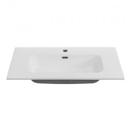 Cezares Тумба с раковиной Eco Cer-N 80 bianco lucido CZR-8095-80 ручки сатиновое золото