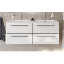 Cezares Тумба с раковиной Eco Cer-N 120 с 4 ящиками bianco lucido CZR-8095-120-2 ручки серые