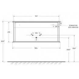 Cezares Тумба с раковиной Idra 100 55807 nero opaco раковина 50264