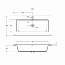 Cezares Тумба с раковиной Idra 100 55807 nero opaco раковина 50264