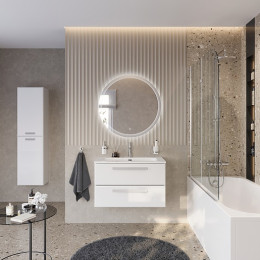 Cezares Тумба с раковиной Eco Cer-N 80 bianco opaco CZR-8073-80 ручки сатин