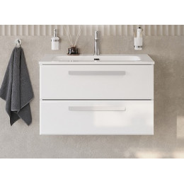 Cezares Тумба с раковиной Eco Cer-N 80 bianco opaco CZR-8073-80 ручки сатин