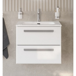 Cezares Тумба с раковиной Eco Cer-N 60 bianco lucido CZR-8095-60 ручки серые