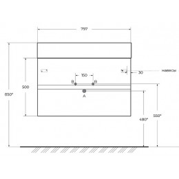 BelBagno Тумба с раковиной Molveno-46 80 подвесная bianco ghiaccio