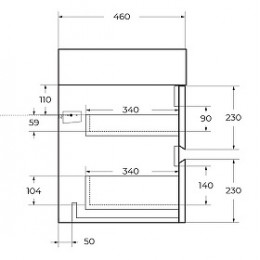 BelBagno Тумба с раковиной Molveno-46 80 подвесная bianco ghiaccio
