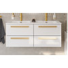Cezares Тумба с раковиной Eco Cer-N 120 с 4 ящиками bianco lucido CZR-8095-120-2 ручки сатиновое золото